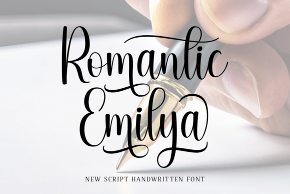 Romantic Emilya Font: Elegant Script for Business Branding