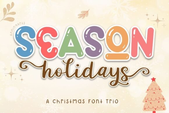 Season Holidays Trio: A Festive Font for Web Design Cheer
